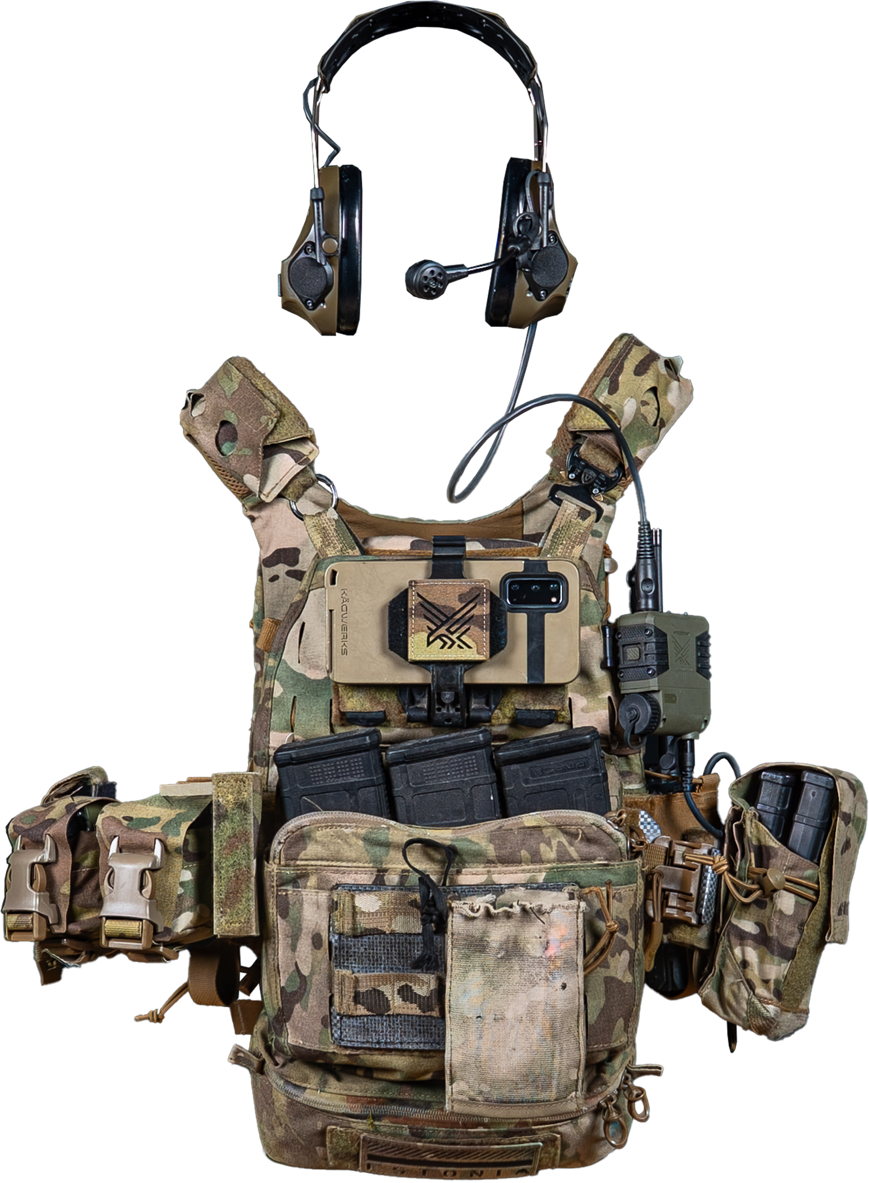 Falconclaw PTT mounted on plate carrier